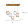 Plafoniera classica Top Light TENDER 1181 OS S5 R TA E27 LED vetro lampada soffitto