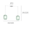 Lampadario moderno Top Light TENDER 1181 BI S2 S VE E27 LED vetro sospensione