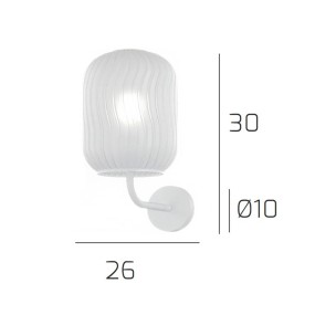 Applique moderno Top Light TENDER 1181 BI AT BF E27 LED vetro lampada parete