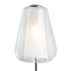 Abat-jour moderna Top Light DOUBLE SKIN 1176CR P GAMMA TR E27 LED vetro lampada tavolo