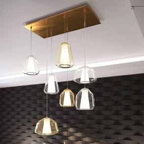 Lampadario moderno Top Light DOUBLE SKIN 1176OS S7 R E27 LED lampada soffitto