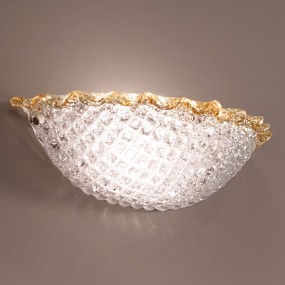 Applique classica DUE P HIVE 2698 AP E27 LED vetro graniglia cristallo ambra lampada parete vaschetta