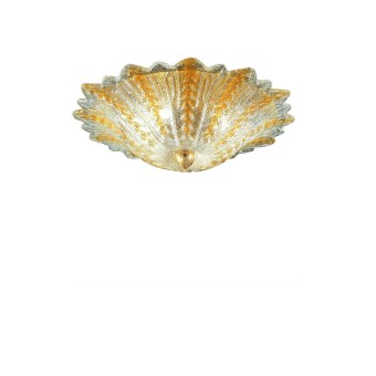 Plafoniera classica Padana Lampadari DORIS 375 PLP E27 LED vetro cristallo ambra lampada soffitto